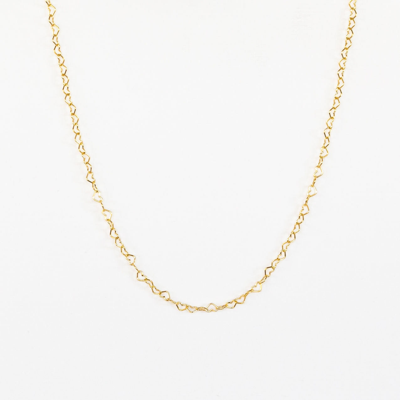 Tiny Hearts Chain Necklace Gold