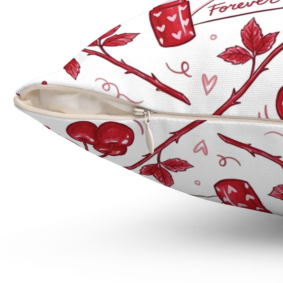 Thumbnail: Vintage rotary phones, love letters, cherries, and heart-shaped treats repeat across both sides in warm reds and blush tones.