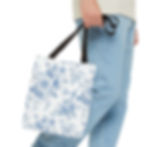 Blue floral sketches on a creamy background, inspired by vintage porcelain and classic diary designs.