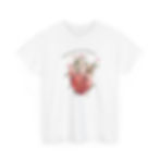 Soft midweight tee featuring a botanical human heart illustration with vines and blossoms.