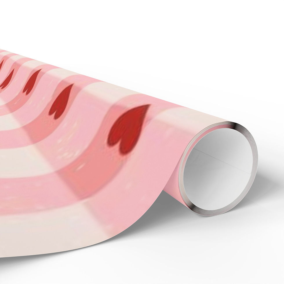 Thumbnail: High-definition wrapping paper with pink gingham and wavy stripe pattern.