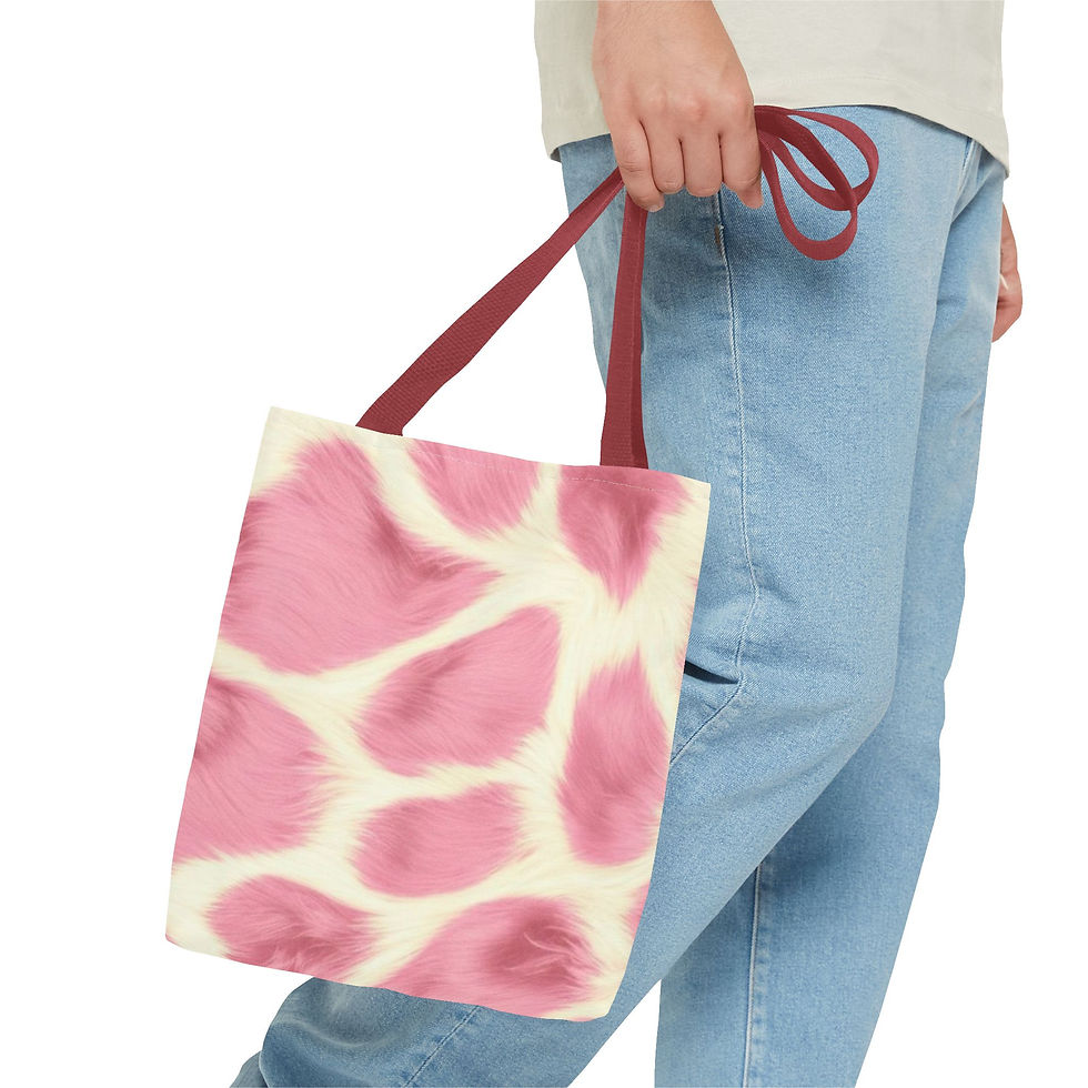 Thumbnail: Soft-printed tote with cream background and abstract pink brushstroke pattern.