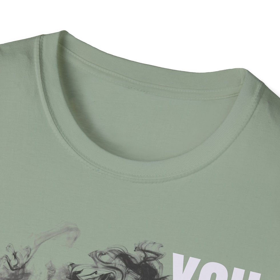 Thumbnail: Lightweight cotton tee with moody ink-smoke silhouette print and classic crew fit.