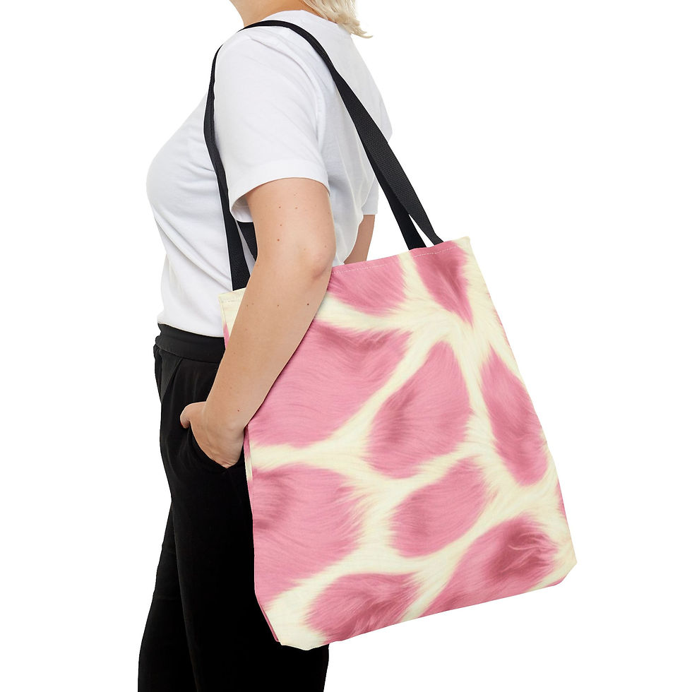 Thumbnail: Soft-printed tote with cream background and abstract pink brushstroke pattern.