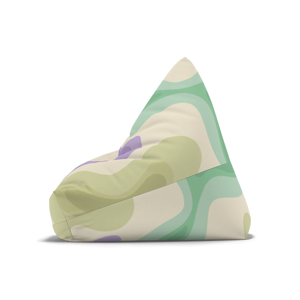 Thumbnail: Bean bag cover with organic pastel swirl pattern for cozy, relaxed seating.