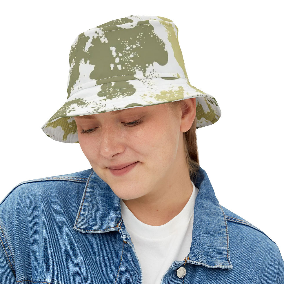 Thumbnail: Polyester shell with muted green and sand camo-inspired splash print.