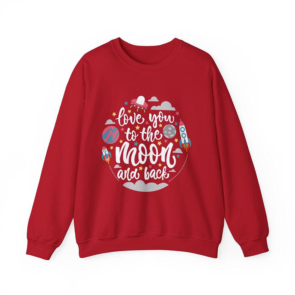Thumbnail: Soft midweight fleece with “love you to the moon and back” design.