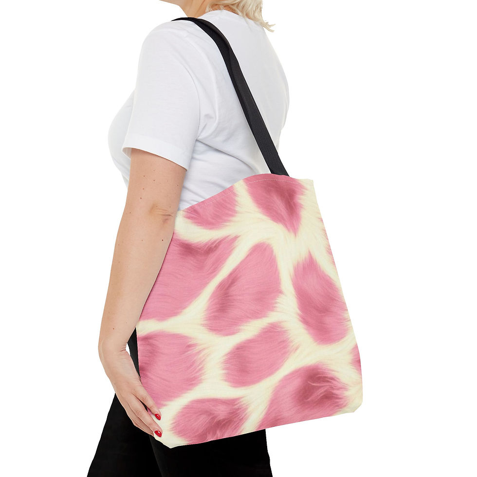 Thumbnail: Soft-printed tote with cream background and abstract pink brushstroke pattern.