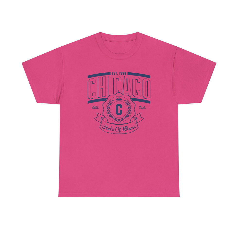 Thumbnail: A soft, everyday cotton tee with a clean, collegiate Chicago crest printed on the chest.