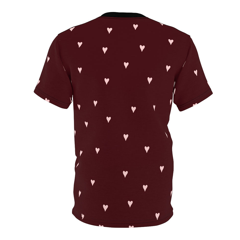 Thumbnail: Heart Tee — Burgundy All-Over Print T-Shirt