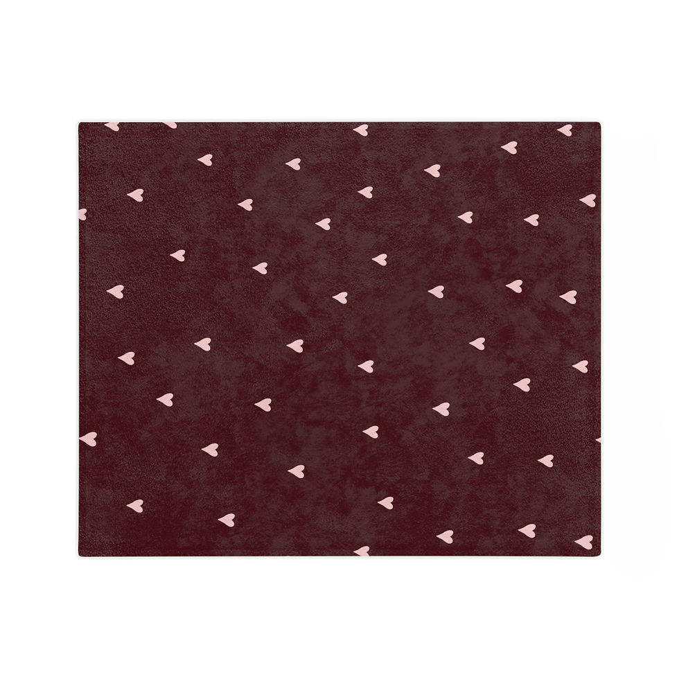 Thumbnail: Plush velveteen microfiber blanket with tiny heart pattern on deep berry background.