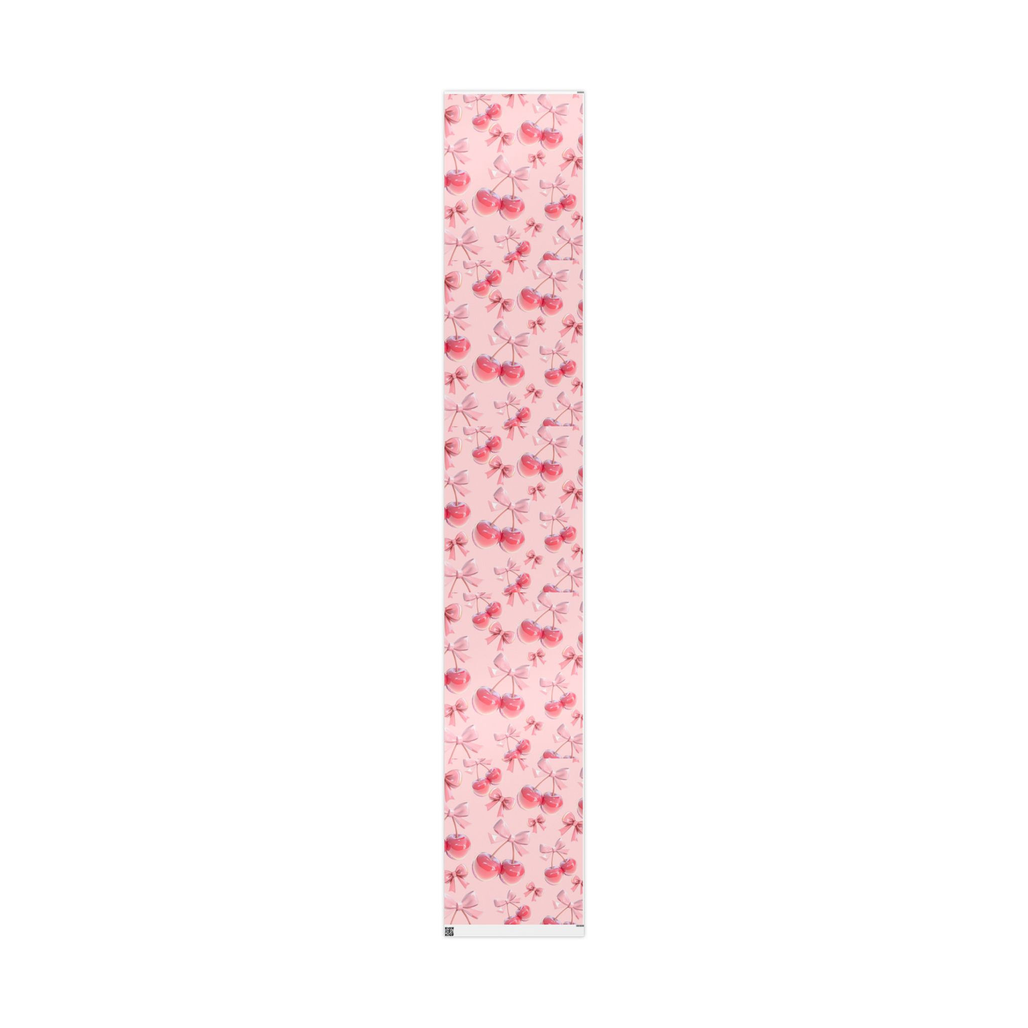 Floral Pink Cherry Wrapping Paper Roll —  Gift Wrap for Valentine’s & Birthdays