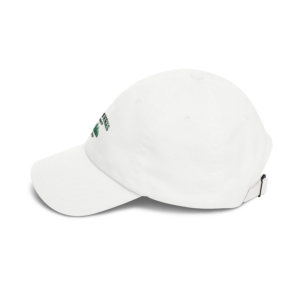 Thumbnail: Classic dad cap with evergreen embroidery and “City of Forks” text in forest-green thread.