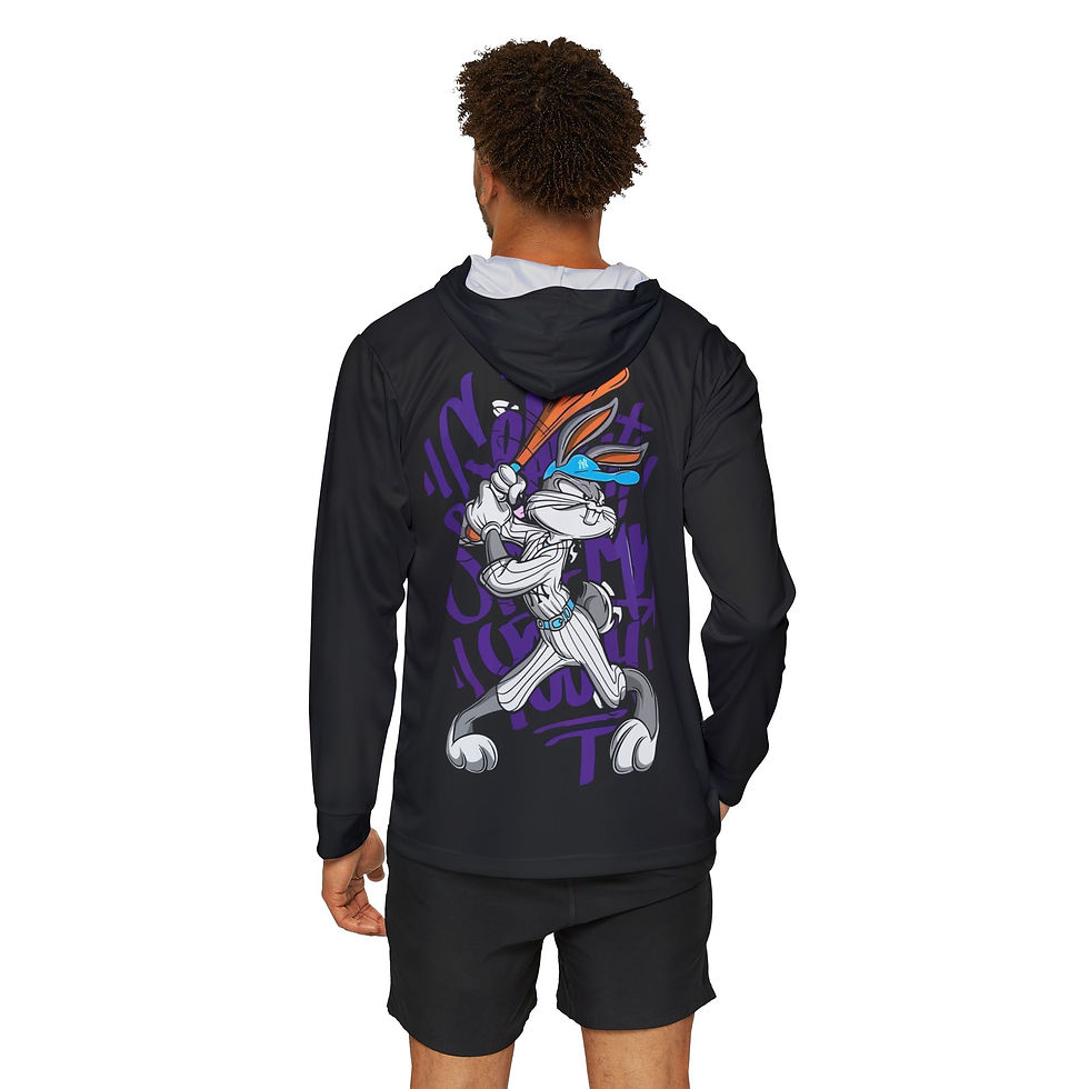 Thumbnail: Lightweight sports hoodie with cartoon baseball graphic, quick-dry polyester, and UPF 50+ sun protection.