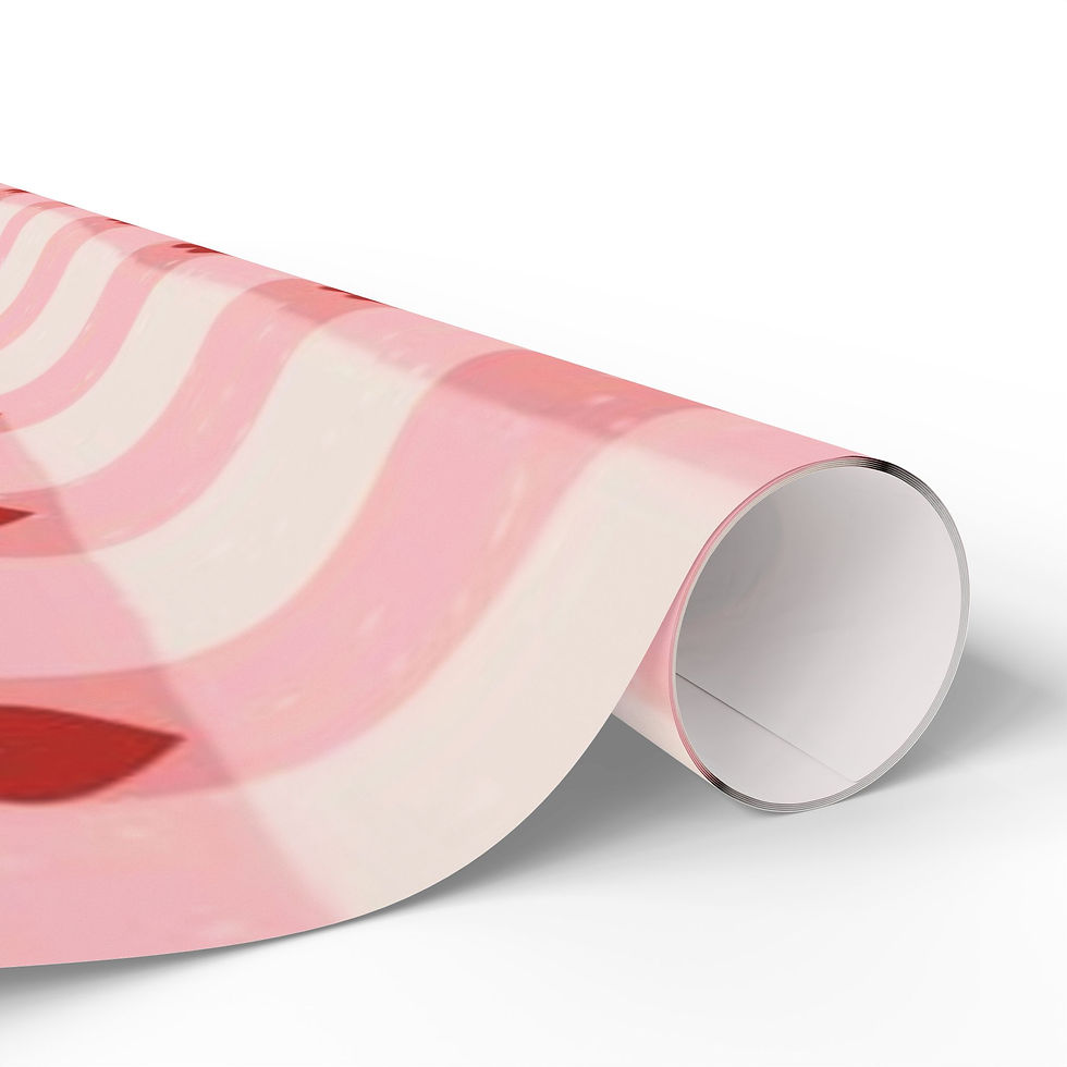 Thumbnail: High-definition wrapping paper with pink gingham and wavy stripe pattern.