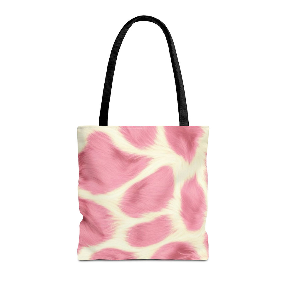 Thumbnail: Soft-printed tote with cream background and abstract pink brushstroke pattern.