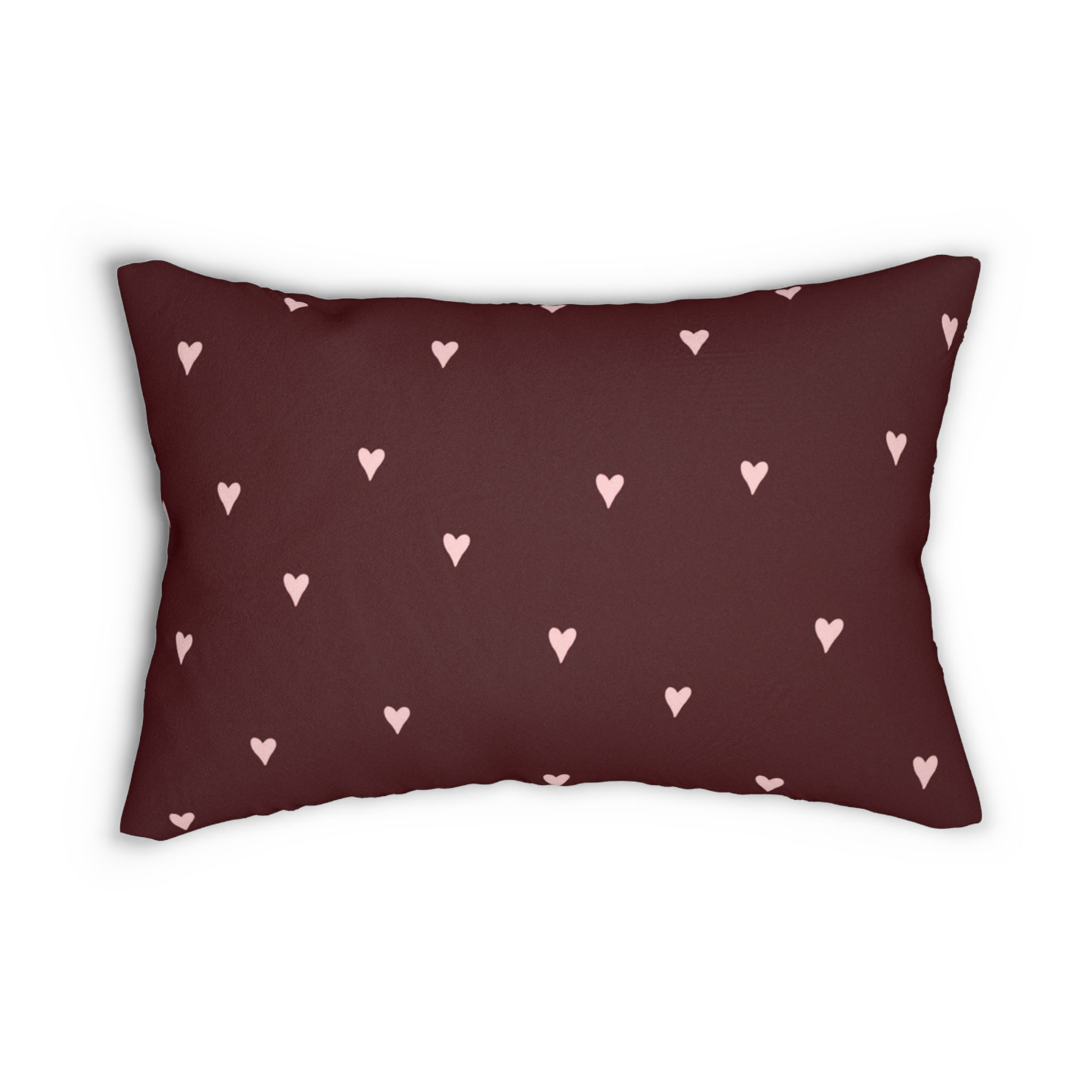 Maroon Heart Lumbar Pillow