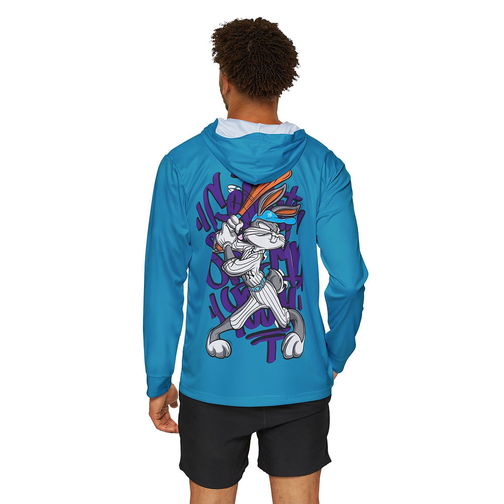 Thumbnail: Lightweight sports hoodie with cartoon baseball graphic, quick-dry polyester, and UPF 50+ sun protection.