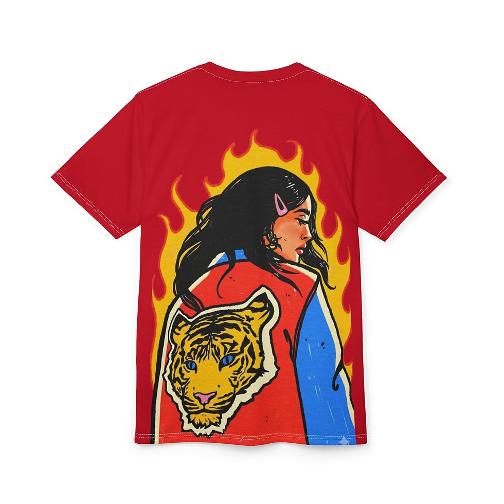 Thumbnail: Lightweight tee with ‘eye of the tiger, soul of the rebel’ chest graphic.