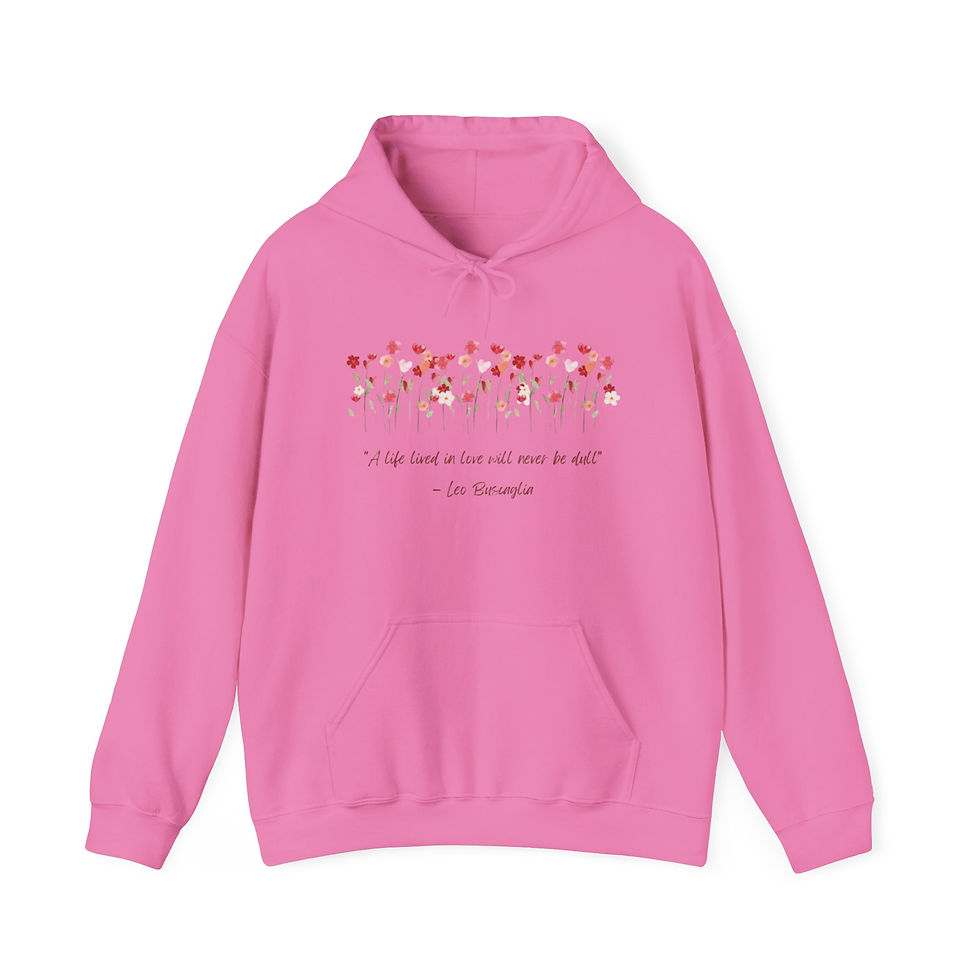 Thumbnail: Soft hoodie with delicate rose illustrations and handwritten-style text on the chest.