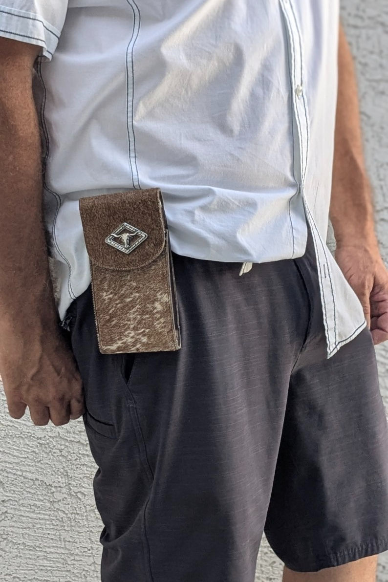 Thumbnail: Handmade Cowhide Leather Phone Holster-Western style for men