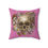 Thumbnail: Vintage Skull Square Pillow - Pink