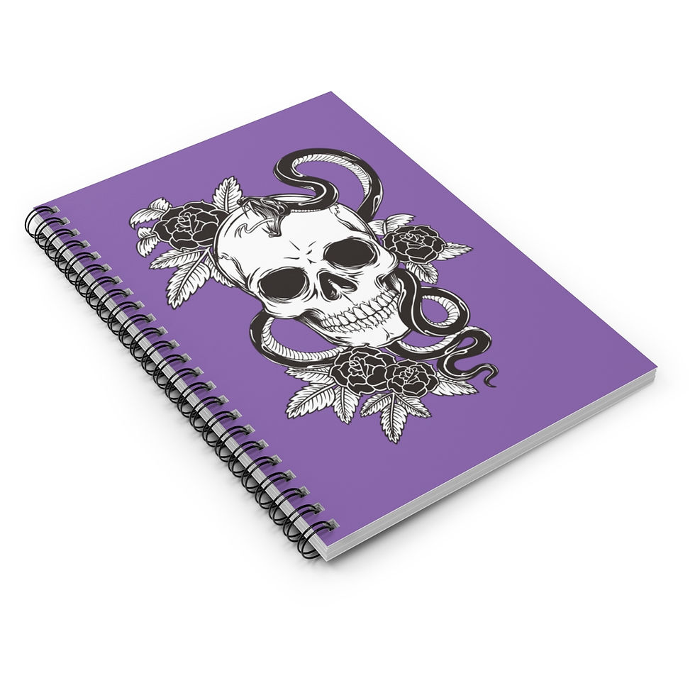 Thumbnail: Rose Skull Spiral Notebook - Purple