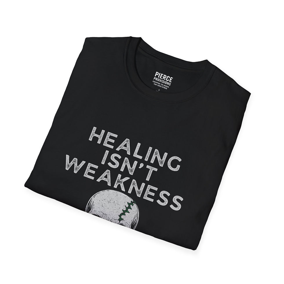 Thumbnail: Healing/Weakness Beard Skull Tshirt Support NC First Responder Mental Wellness 