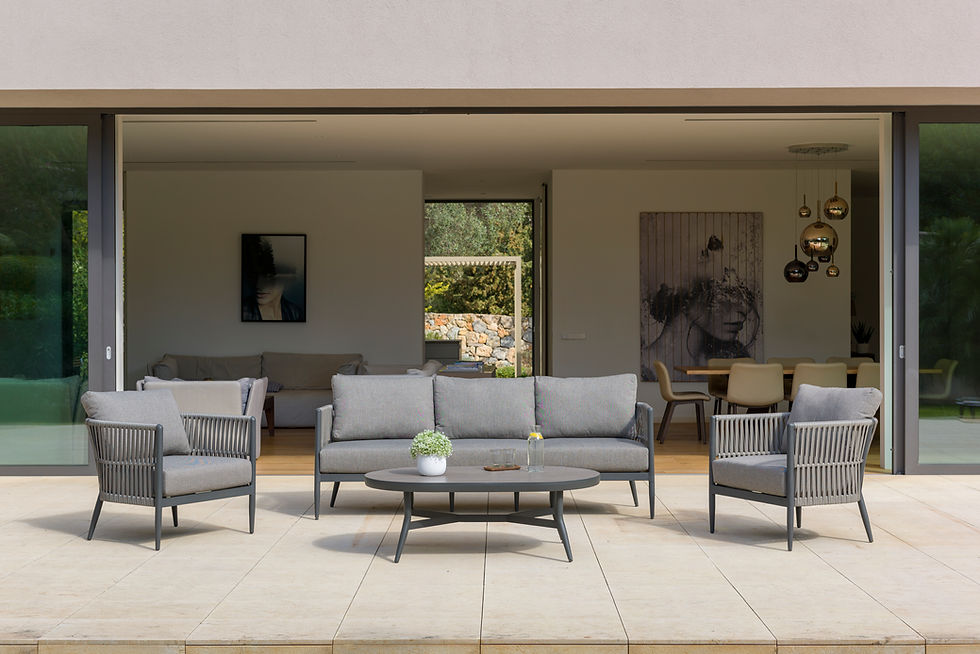Sapphire sofa set, wcsh 8888, sofa oval table 130x80cm, 43h, ALU MGR, PTN PTG 18FG, HPL BT