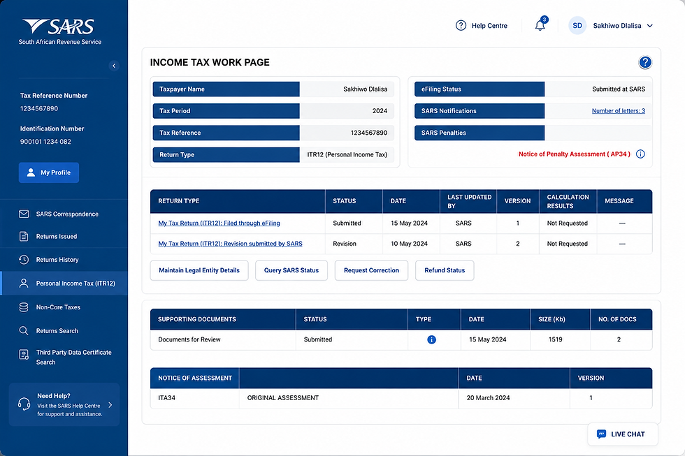 SARS income tax dashboard interface.png
