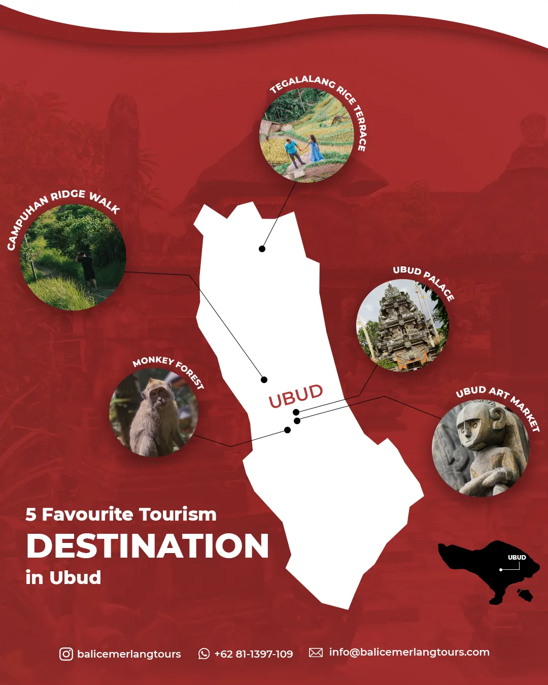 5 Favourite Tourism Destination in Ubud