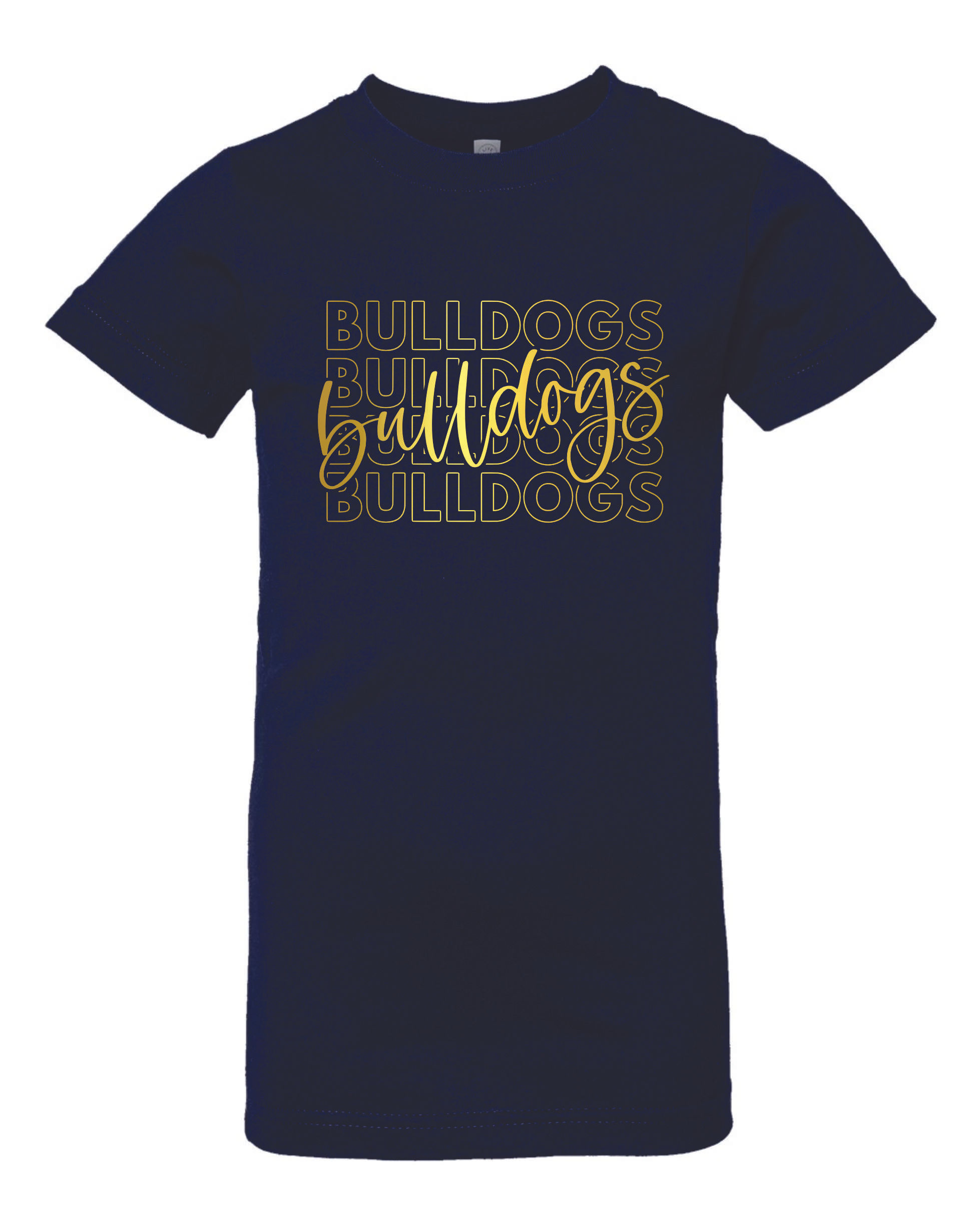 TB705 Girls repeat Bulldogs metallic gold