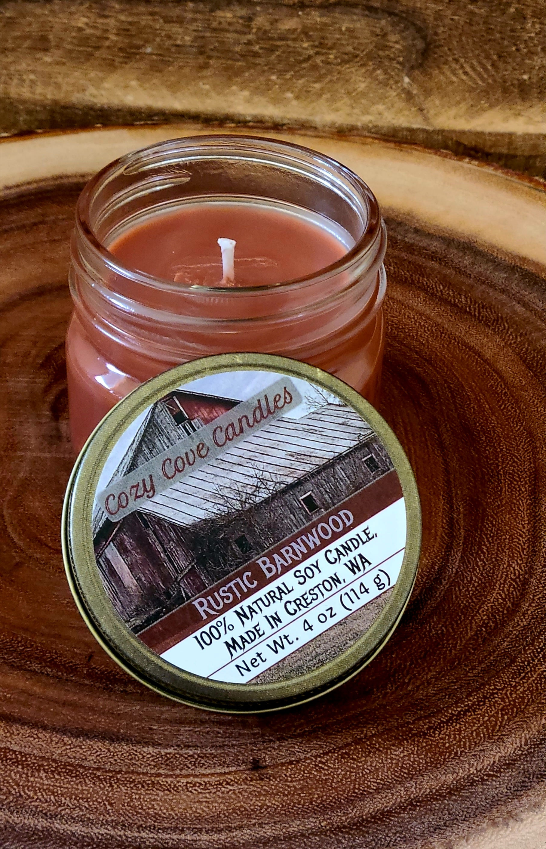Rustic Barnwood - Mason Jar Soy Candle