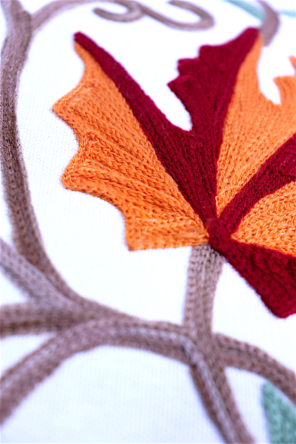Thumbnail: Orange-Maroon Chinar Leaves - Set of 2