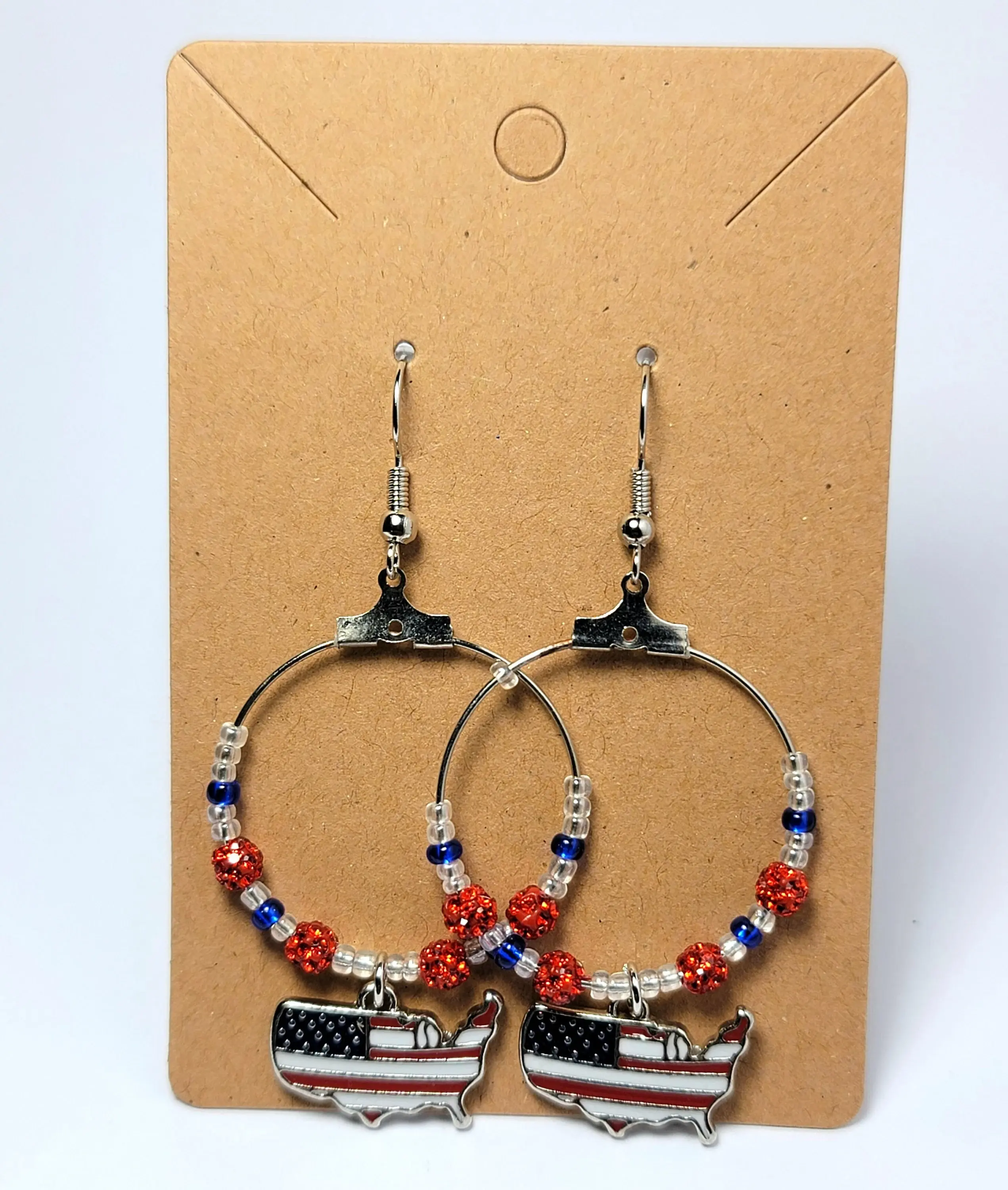 USA Flag Country Earrings