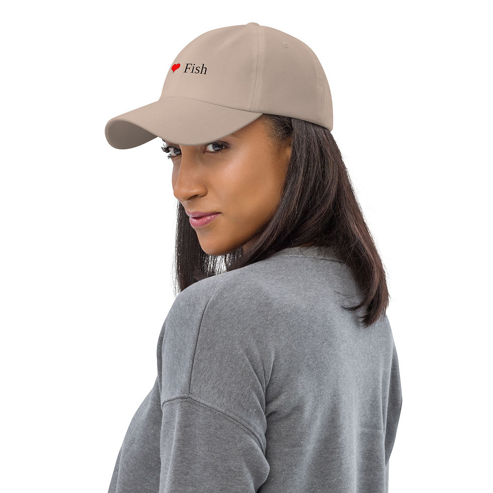 Thumbnail: I Heart Fish Dad Hat (light colors)