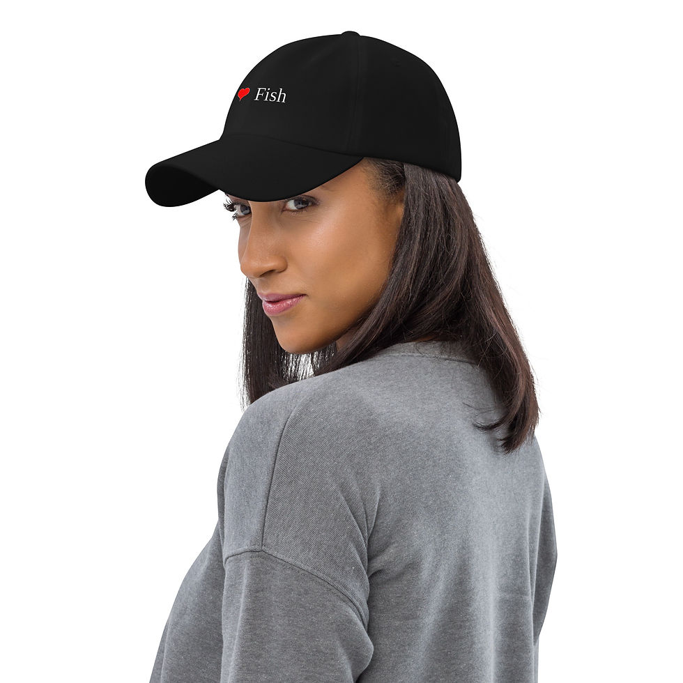 Thumbnail: I Heart Fish Dad Hat (dark colors)