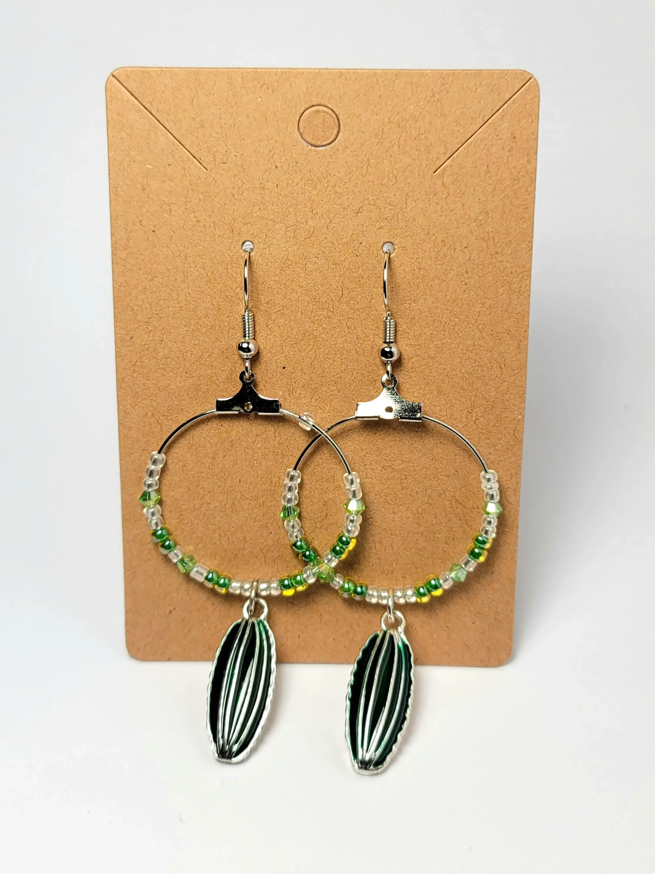 Tall Round Cactus Earrings