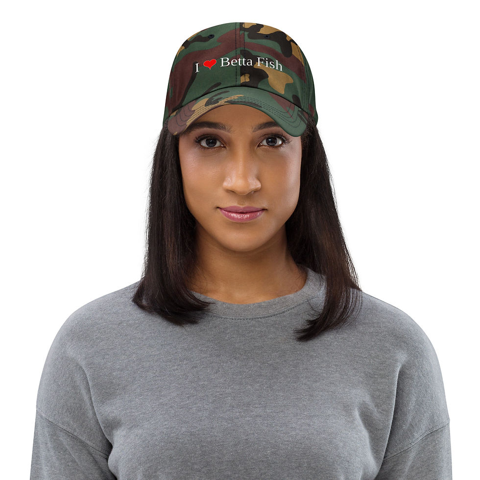 Thumbnail: I Heart Betta Fish Dad Hat (dark colors)