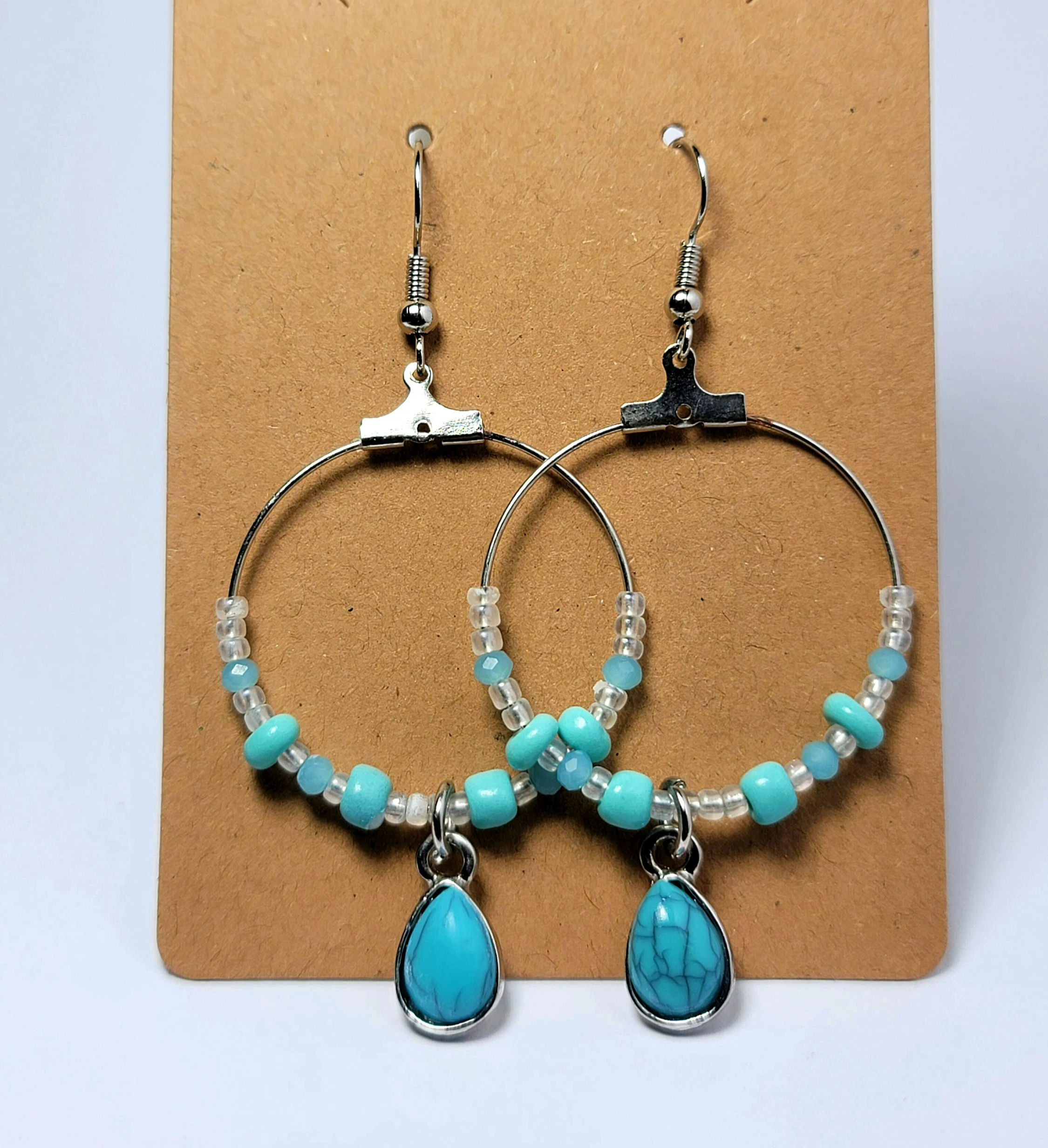 Medium Stone Turquoise Earrings