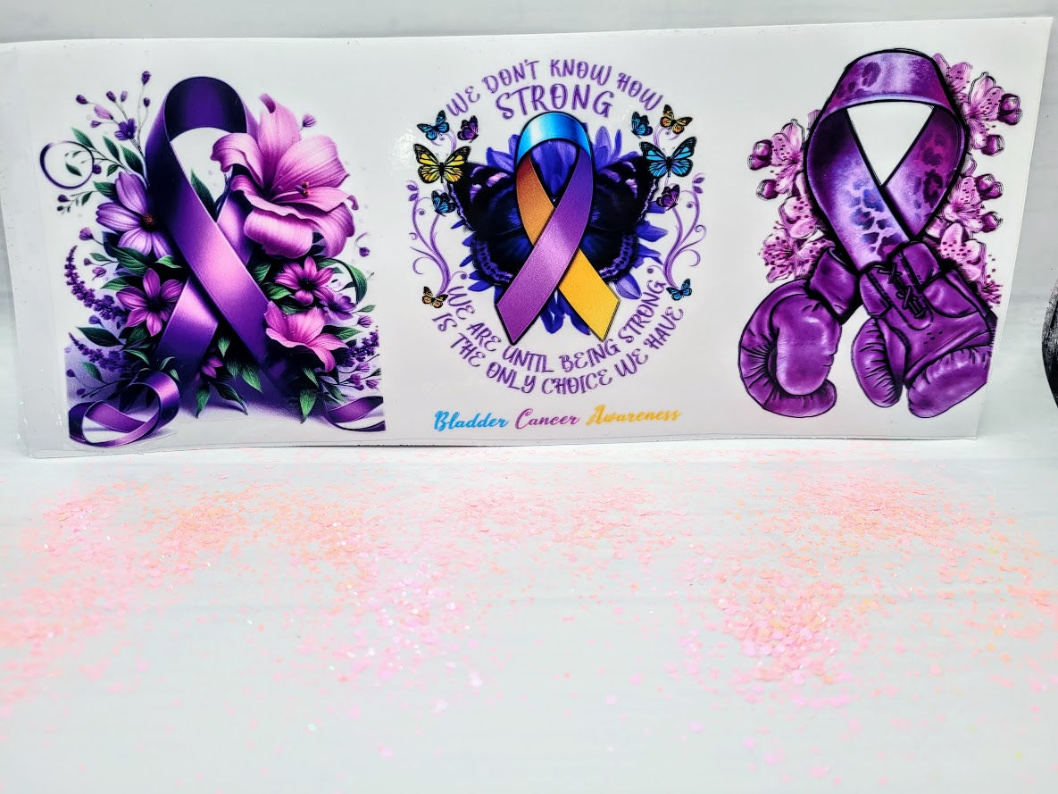 Purple Ribbon, Bladder Cancer Awareness, Purple Boxing Gloves