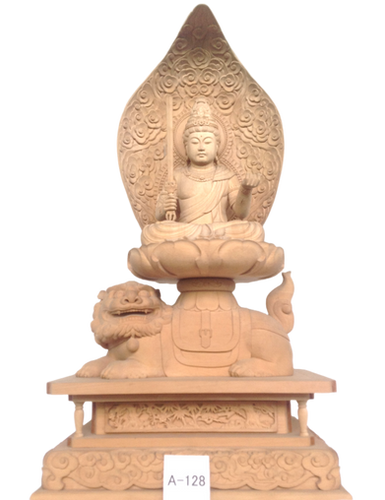 桧木文殊菩萨様  彫物  仏教工芸品NO.092229 桧木文殊菩萨様 彫物 仏教工芸品NO.092229