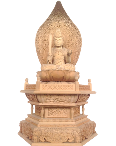 仏像 木彫 虚空蔵菩薩像 檜木 約 高28cm×幅12cm×奥行12cm