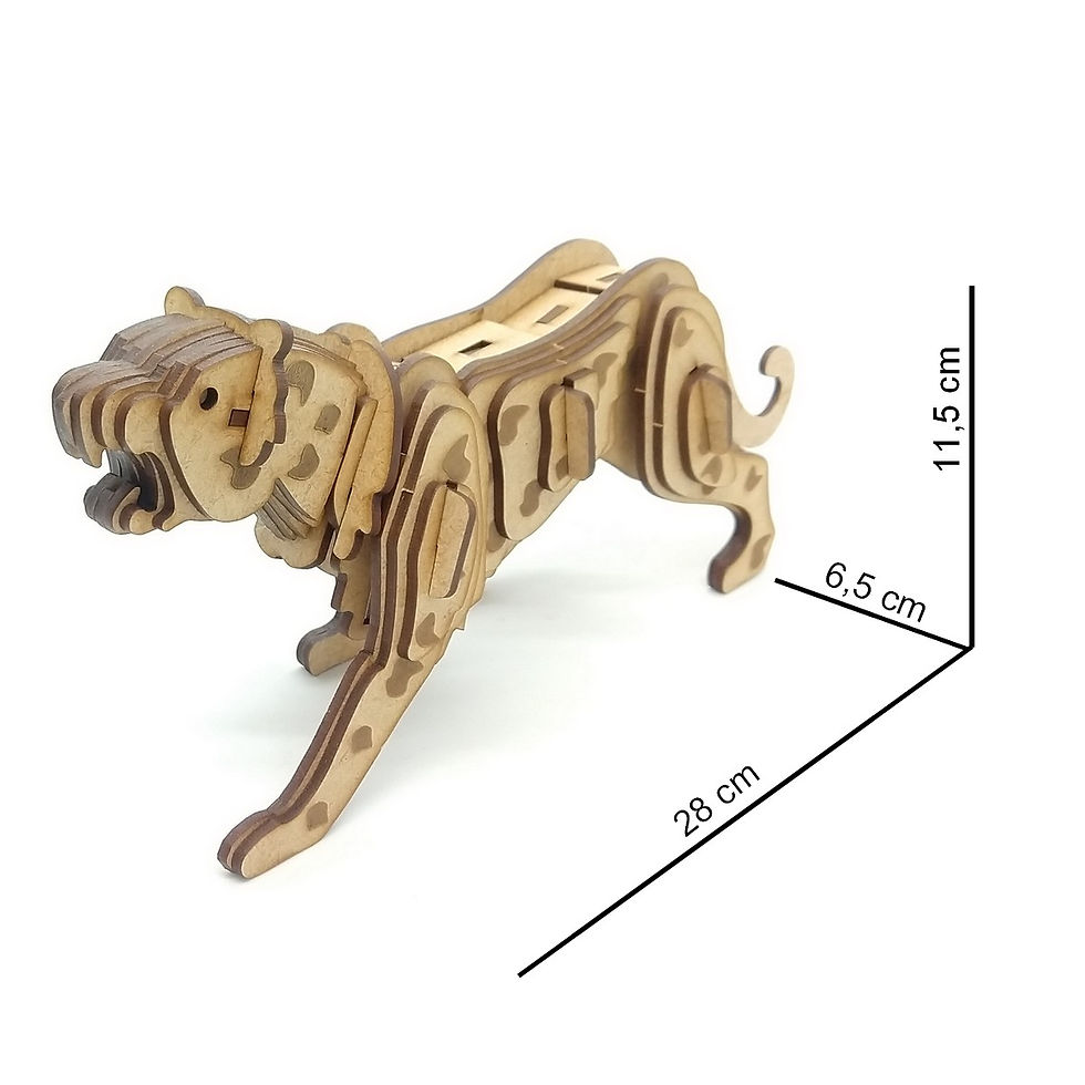 Miniatura: Brinquedo Quebra Cabeça 3D Onça Pintada Mdf