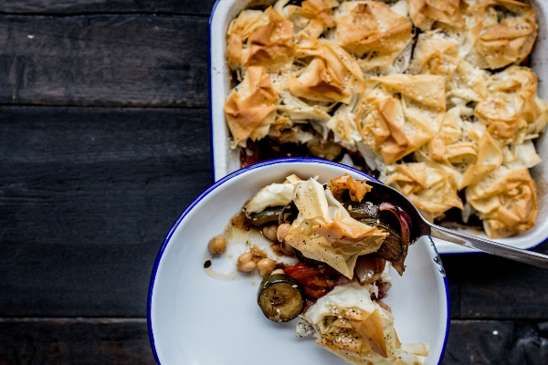 Courgette filo vegan pie recipe - Pieminister