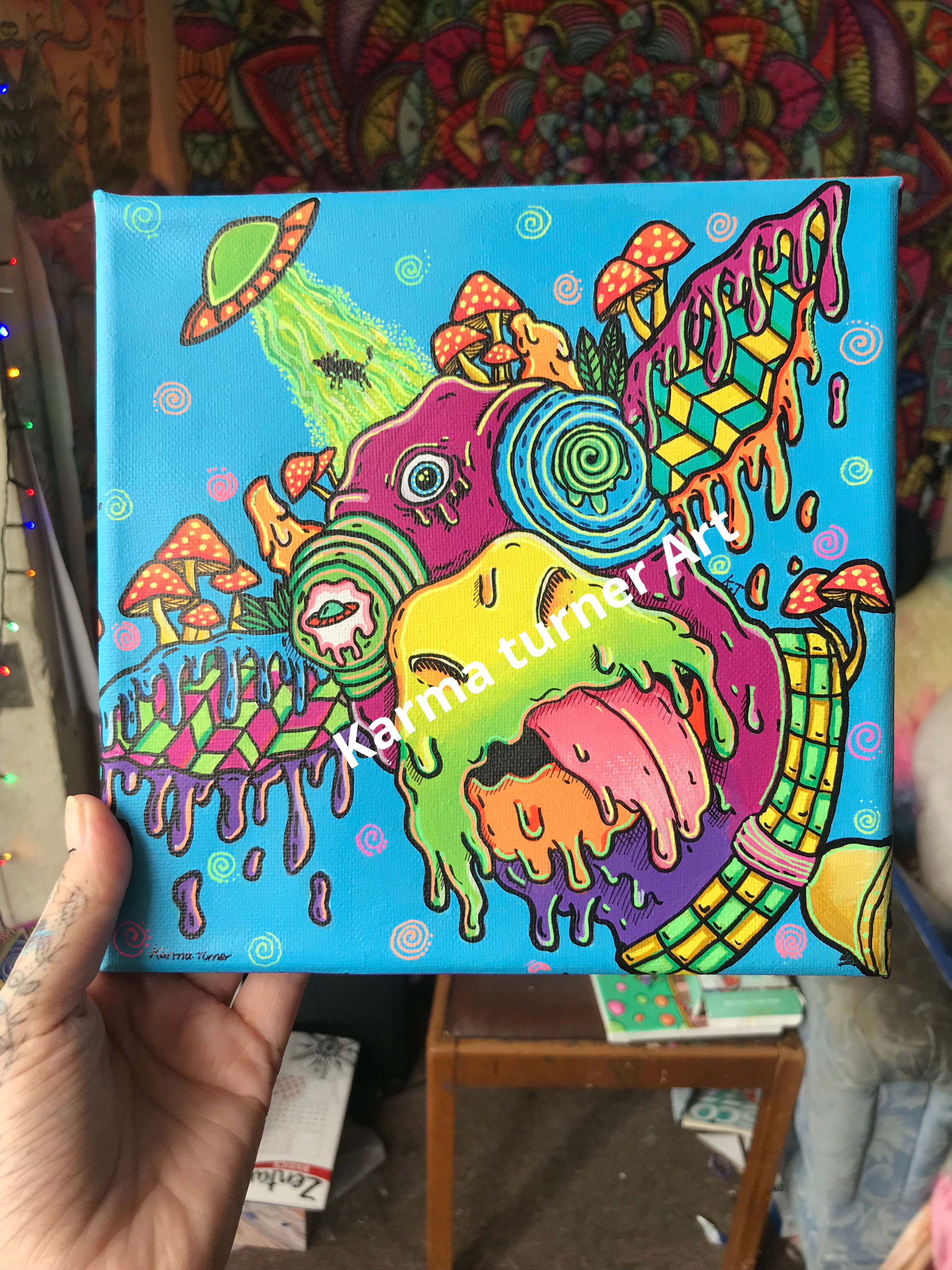 Drippy Cow Painting Original.