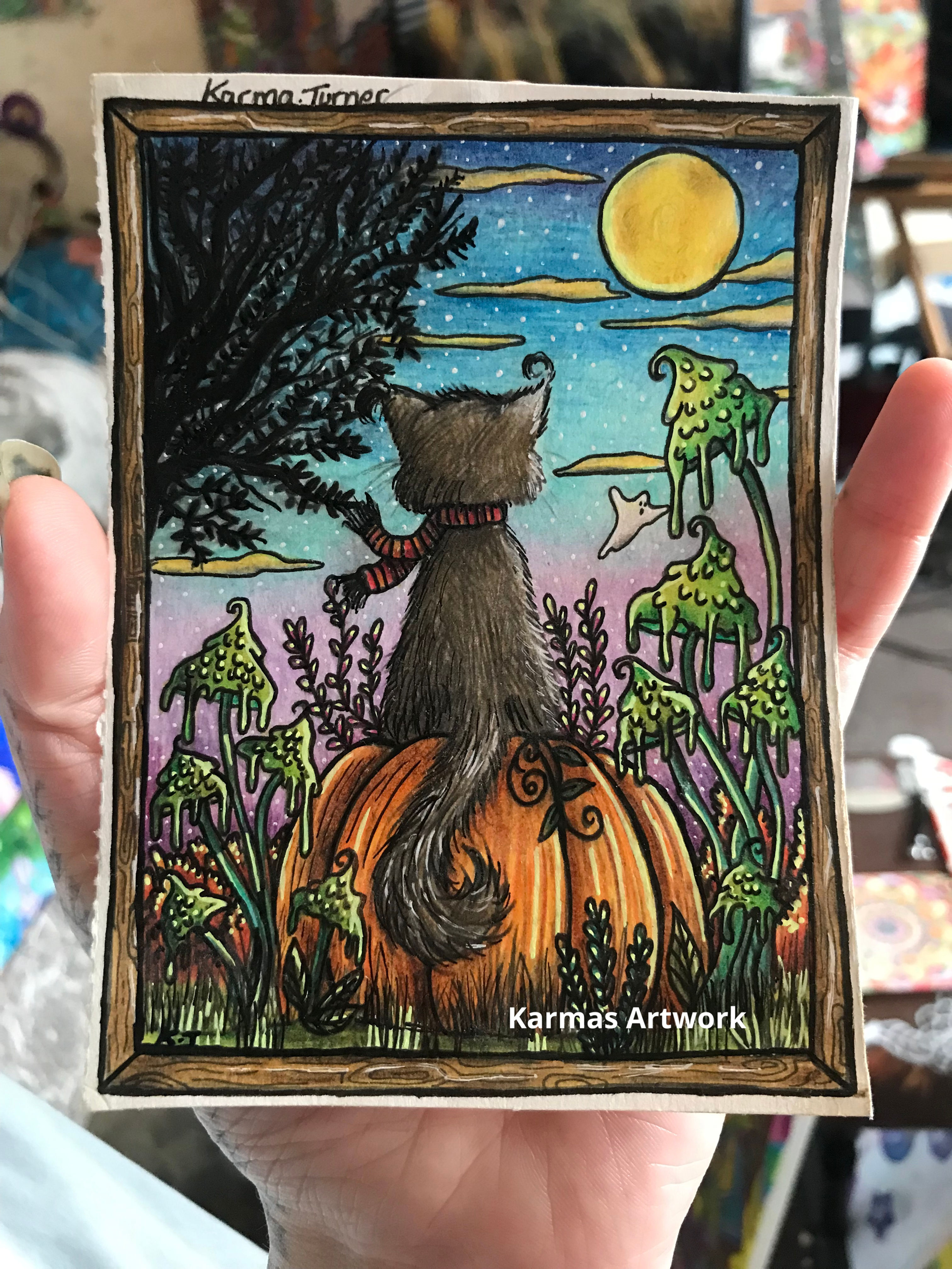 Cat, Pumpkin print/poster 🎃.