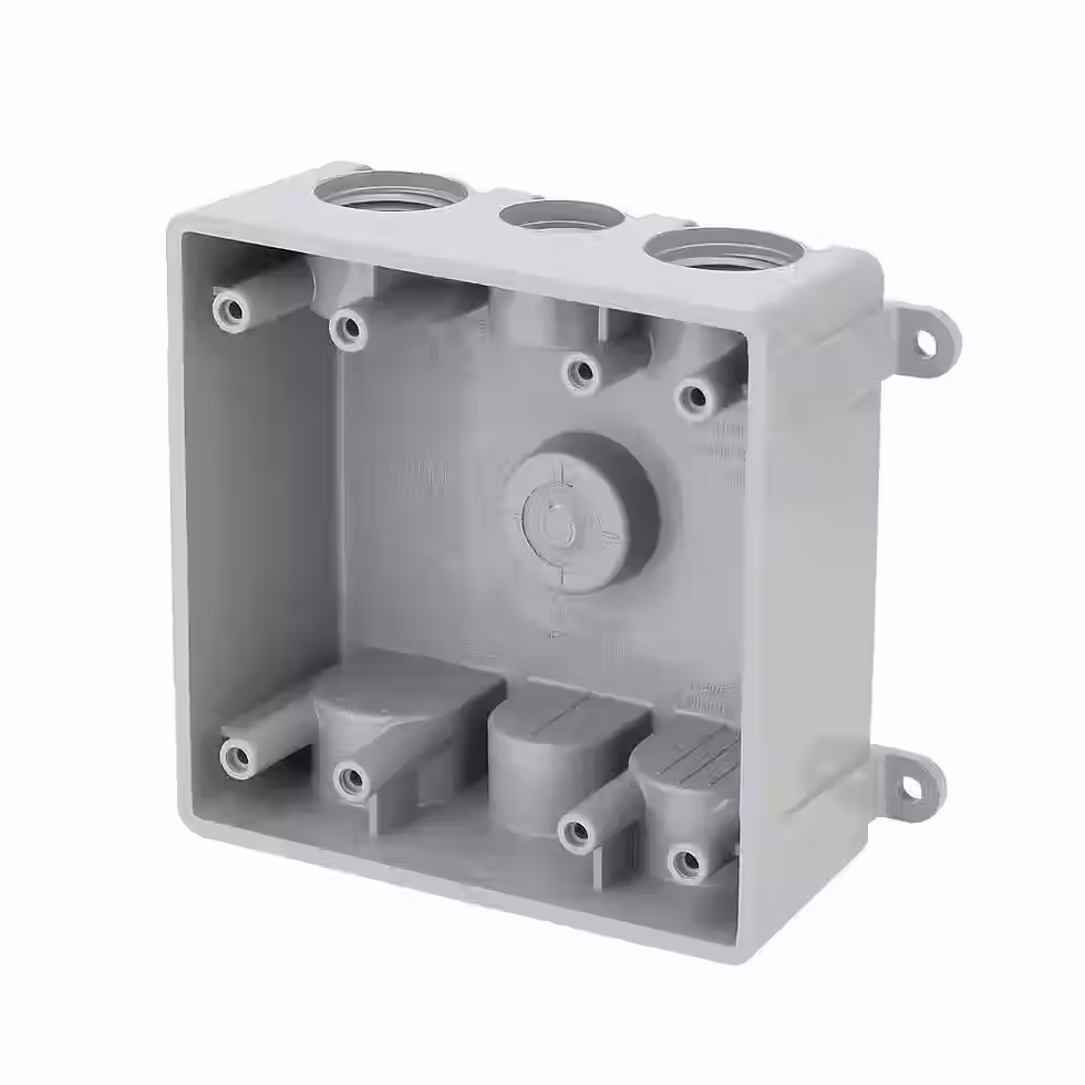 Miniatura: 2-Gang Non-Metallic Weatherproof Box with (4) 3/4 in. and(3)1/2 in. Holes, Gray