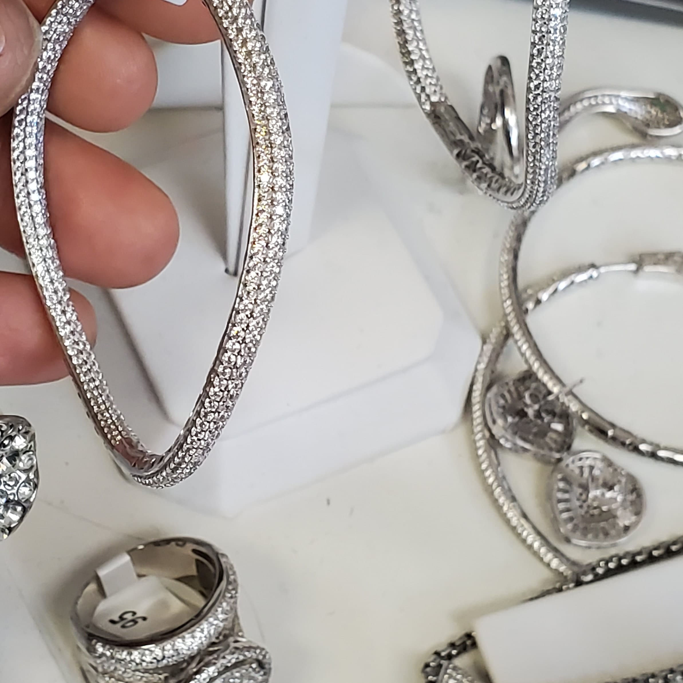 STERLING SILVER SWIRLY HOOPS