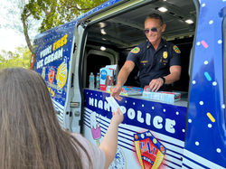 Our Major handing out ice cream